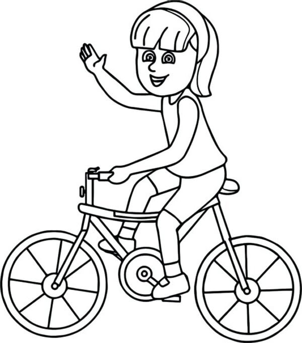 hình vẽ xe đạp chưa tô màu cho bé tập tô