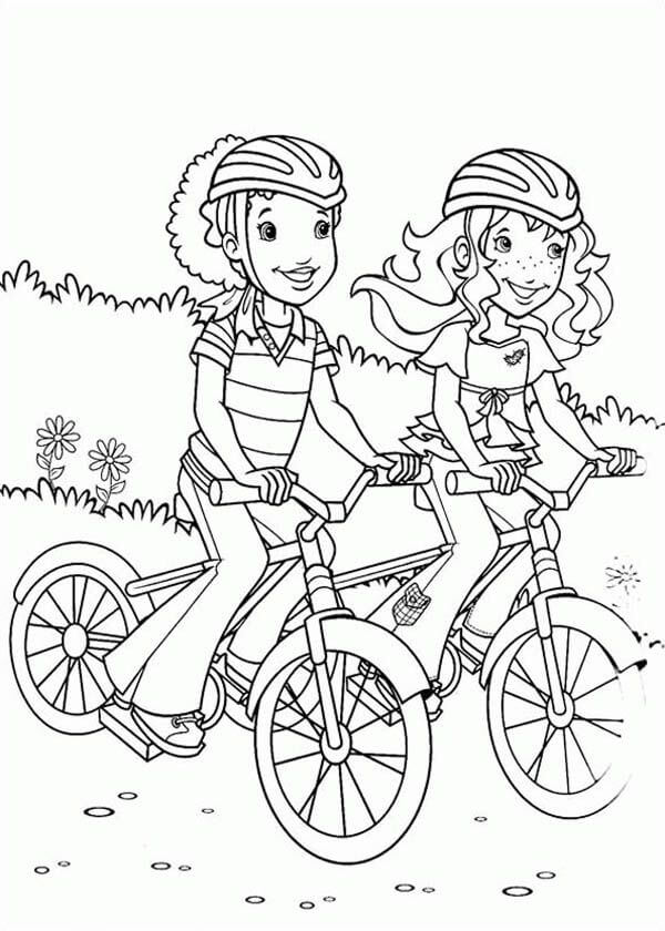 tô màu xe đạp trên hình vẽ đơn cho bé
